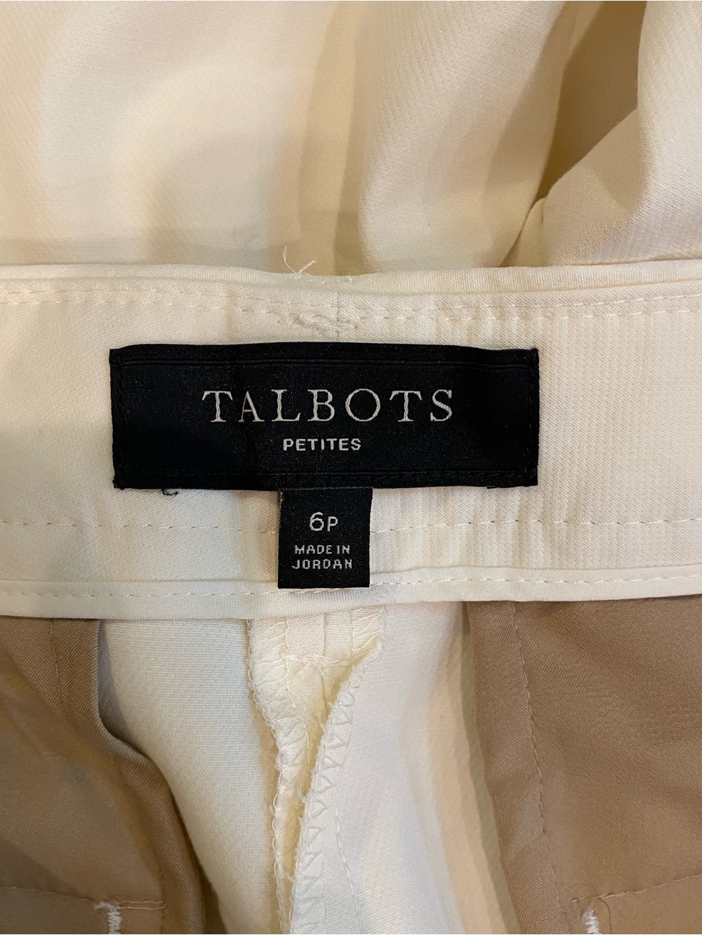 Talbots Cropped Wide-Leg White Sailor Pants w Button Details, 30" Waist, Cotton - Picture 3 of 7
